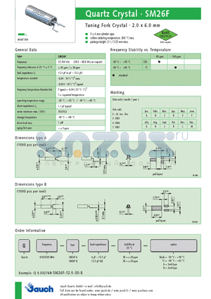 SM26F datasheet - Quartz Crystal