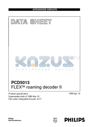 PCD5013 datasheet - FLEX roaming decoder II