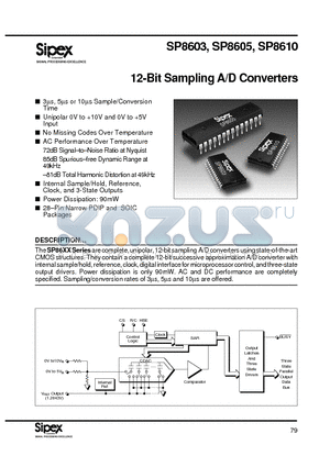 SP8610 datasheet - 12-Bit Sampling A/D Converters