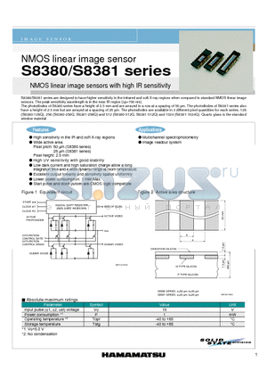 S8380-256Q datasheet - NMOS linear image sensor NMOS linear image sensors with high IR sensitivity