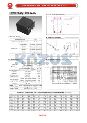 SW12260 datasheet - General Battery