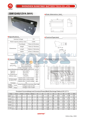 SW1240_1 datasheet - General Battery