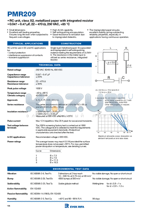PMR209MB5470M100R30 datasheet - RC unit, class X2, metallized paper with integrated resistor