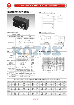 SW1270 datasheet - General Battery