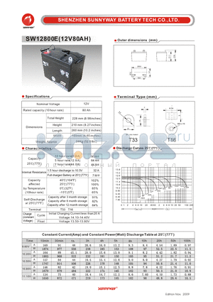 SW12800E datasheet - Photovaltaic & wind power battery