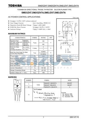 SM2GZ47A datasheet - AC POWER CONTROL APPLICATIONS
