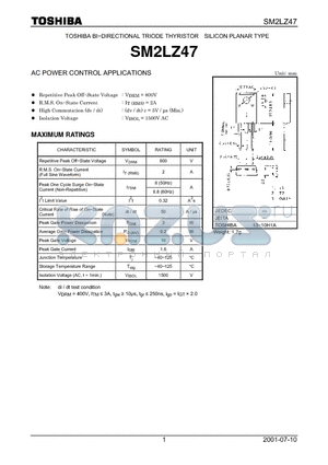 SM2LZ47 datasheet - AC POWER CONTROL APPLICATIONS