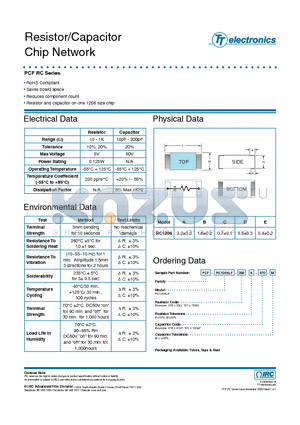 PCF-RC1206LF-101K-101-M datasheet - Resistor/Capacitor Chip Network