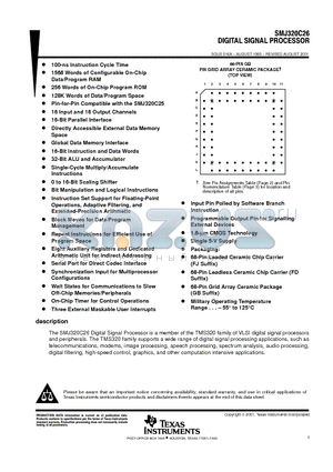 SM320C26BFJM datasheet - DIGITAL SIGNAL PROCESSOR