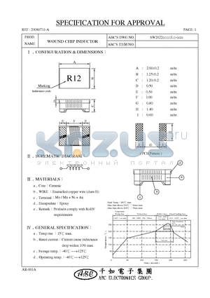 SW202256NJL datasheet - WOUND CHIP INDUCTOR