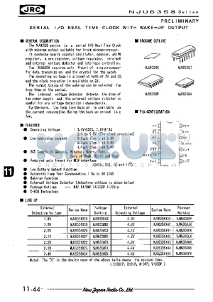 NJU6358C44 datasheet - SERIAL I/O REAL TIME CLOCK WITH WAKE  UP OUTPUT