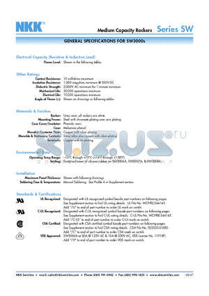 SW3002A datasheet - High Capacity Rockers