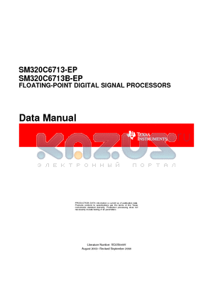 SM320CC6713BGDPS20EP datasheet - FLOATING-POINT DIGITAL SIGNAL PROCESSORS