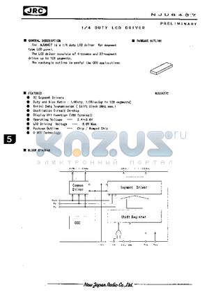 NJU6437C datasheet - 1/4 DUTY LCD DRIVER