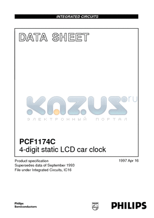 PCF1174CT datasheet - 4-digit static LCD car clock