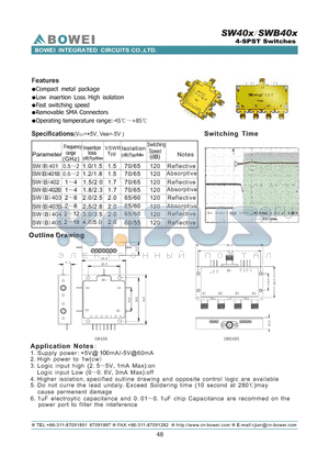 SW404 datasheet - 4-SPST Switches