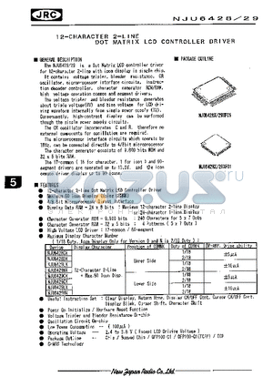 NJU6428 datasheet - 12-CHARACTER 2-LINE DOT MATRIX LCD CONTROLLER DRIVER