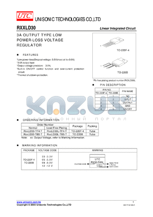 R12LD30-TF5-T datasheet - 3A OUTPUT TYPE LOW POWER-LOSS VOLTAGE REGULATOR