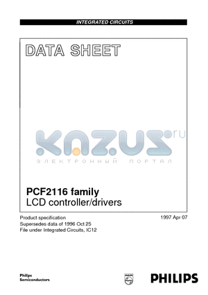 PCF2116AHZ datasheet - LCD controller/drivers