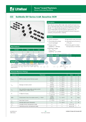 S8X8ES2 datasheet - EV Series 0.8A Sensitive SCR