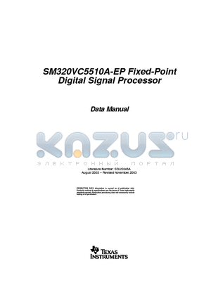 SM32VC5510AGGWA2EP datasheet - SM320VC5510A-EP Fixed-Point Digital Signal Processor