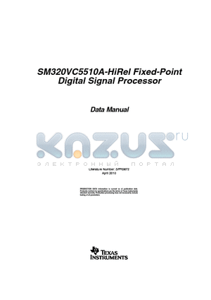 SM320VC5510AZPHA2 datasheet - SM320VC5510A-HiRel Fixed-Point Digital Signal Processor