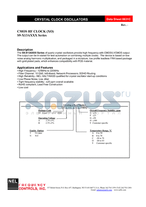 S9-B13ANAG-FREQ datasheet - CMOS HF CLOCK (XO)