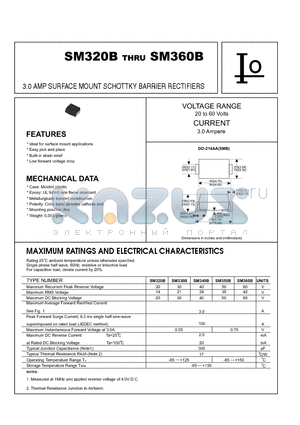 SM350B datasheet - 3.0 AMP SURFACE MOUNT SCHOTTKY BARRIER RECTIFIERS