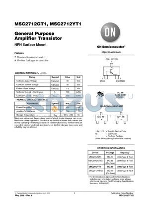 MSC2712GT1_05 datasheet - General Purpose Amplifier Transistor