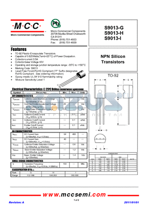 S9013-I datasheet - NPN Silicon Transistors