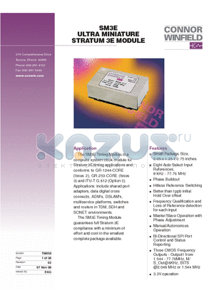 SM3E datasheet - ULTRA MINIATURE STRATUM 3E MODULE