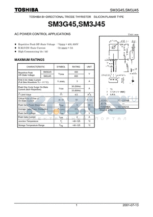 SM3J45 datasheet - AC POWER CONTROL APPLICATIONS