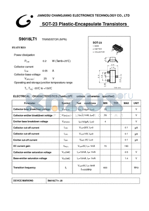 S9018LT1 datasheet - SOT-23 Plastic-Encapsulate Transistors