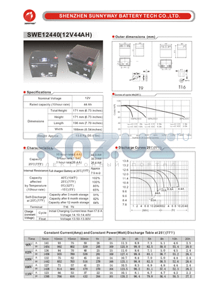 SWE12440 datasheet - Deep cycle battery