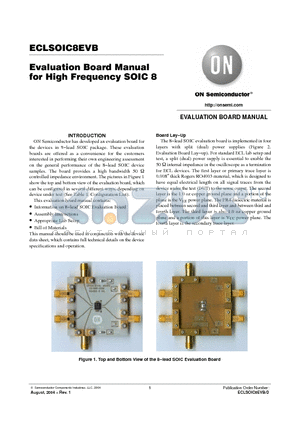 MC100LVELT22D datasheet - Evaluation Board Manual for High Frequency SOIC 8