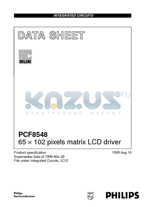 PCF8548U/2 datasheet - 65 x 102 pixels matrix LCD driver