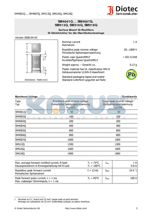 SM4003Q datasheet - Surface Mount Si-Rectifiers