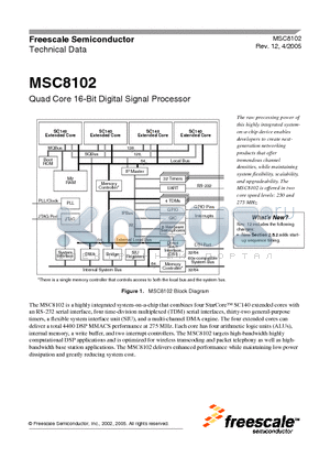 MSC8102M4400 datasheet - Quad Core 16-Bit Digital Signal Processor