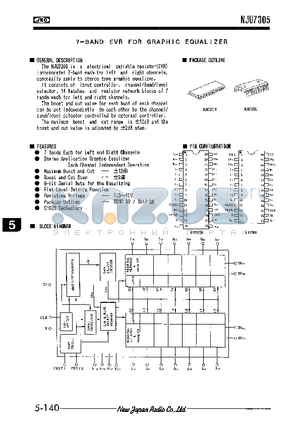 NJU7305L datasheet - 7-BAND EVR FOR GRAPHIC EQUALIZER