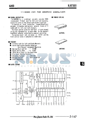 NJU7306G datasheet - 11-BAND EVR FOR GRAPHIC EQUALIZER