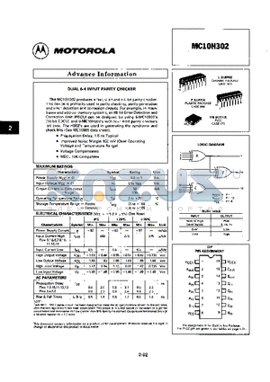 MC10100FN datasheet - DUAL 6-4 INPUT PARITY CHECKER