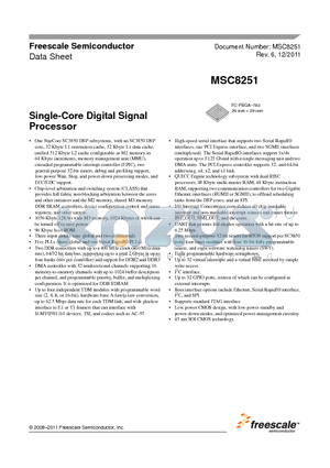 MSC8251_11 datasheet - Single-Core Digital Signal Processor