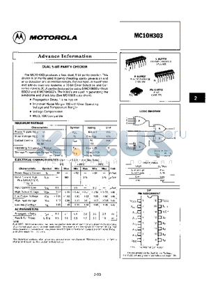 MC10100FNR2 datasheet - DUAL 5-BIT PARITY CHECKER