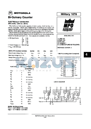 MC10100FNR2 datasheet - Bi-Quinary Counter