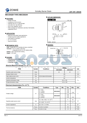 MSCD022H datasheet - Schottky Barrier Diode