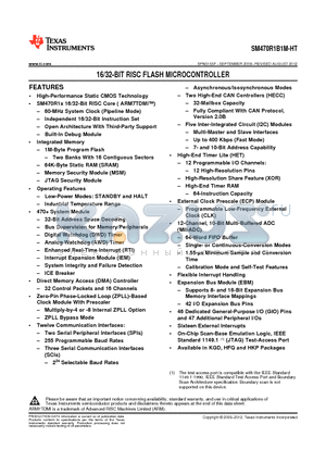 SM470R1B1M-HT datasheet - 16/32-BIT RISC FLASH MICROCONTROLLER