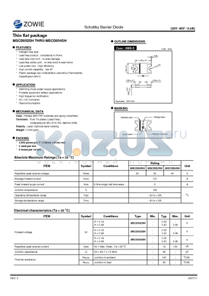 MSCD054SH datasheet - Thin flat package