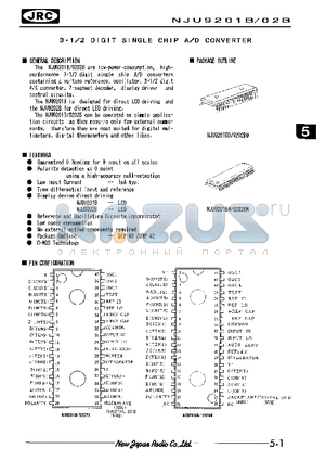 NJU9201BM datasheet - 3.1/2 DIGIT SINGLE CHIP A/D CONVERTER