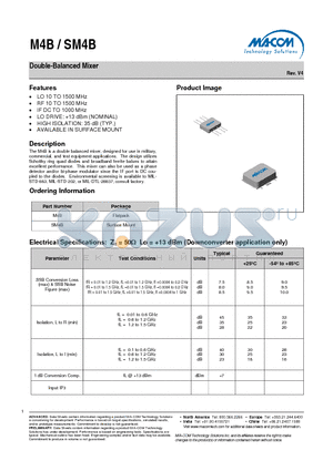 SM4B datasheet - Double-Balanced Mixer