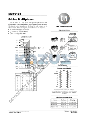 MC10164 datasheet - 8-Line Multiplexer